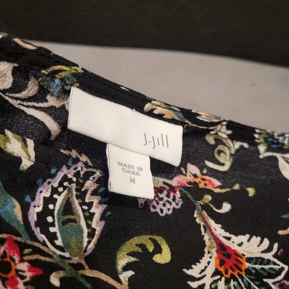 J.Jill Women's Floral Paisley Boho Tunic Top Size M - Picture 4 of 8